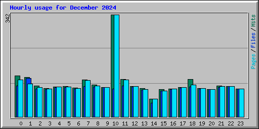 Hourly usage for December 2024