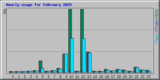 Hourly usage for February 2025