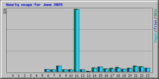 Hourly usage for June 2025