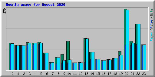 Hourly usage for August 2026